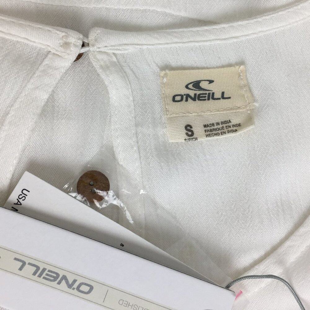 NEW * O'NEILL White Ruffle Hem Flowy Top   S/M - Picture 7 of 8